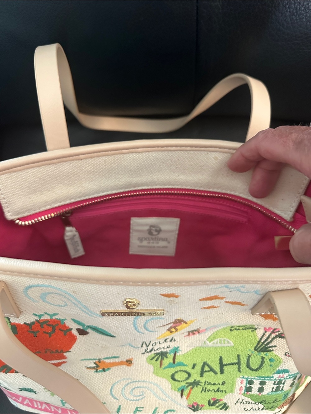 Spartina Embroidered Hawaiian Islands Map Tote (not available on Spartina 449) - Picture 5 of 7